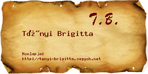 Tényi Brigitta névjegykártya